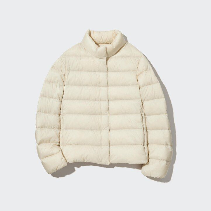 uniqlo ultraleichte daunenjacke für damen beige