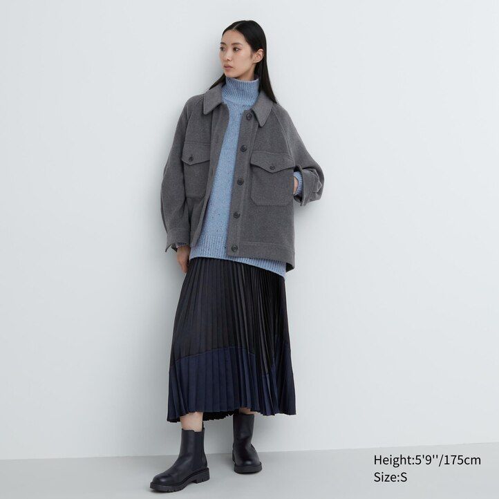 graue oversize-jacken von uniqlo für damen