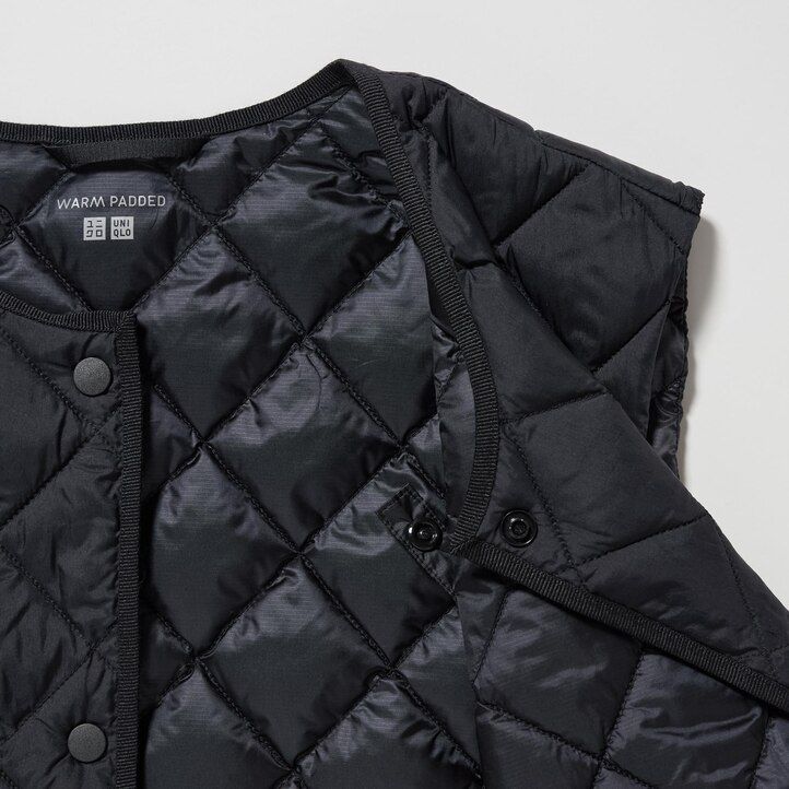 uniqlo damen-steppjacke warm wattiert schwarz
