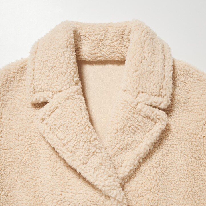 beige damen-fleecejacken von uniqlo winddicht tailliert
