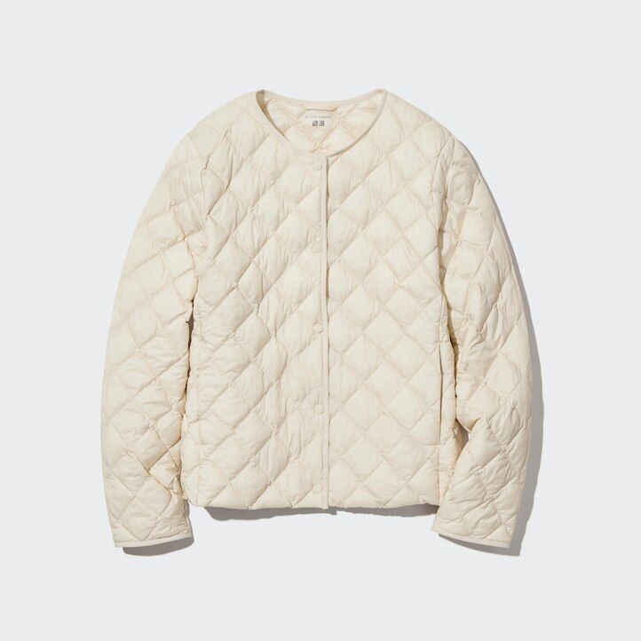 weiße warme wattierte steppjacken von uniqlo für damen