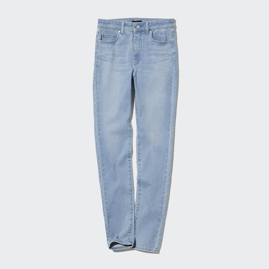 blaue uniqlo ultra stretch high rise skinny fit damenjeans
