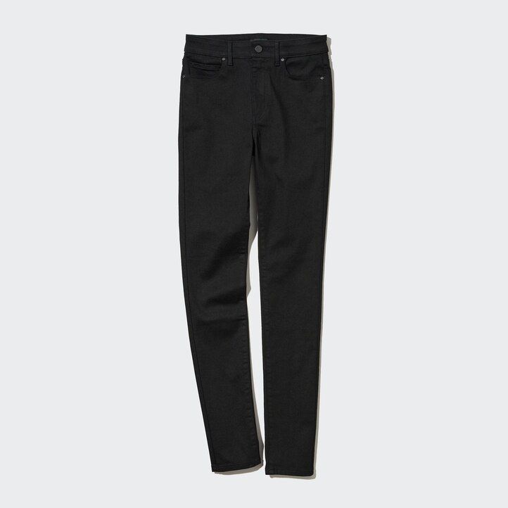 blaue uniqlo ultra stretch high rise skinny fit damenjeans