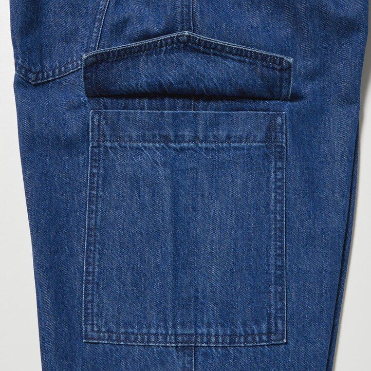 uniqlo denim wide straight legrgo damenjeans blau