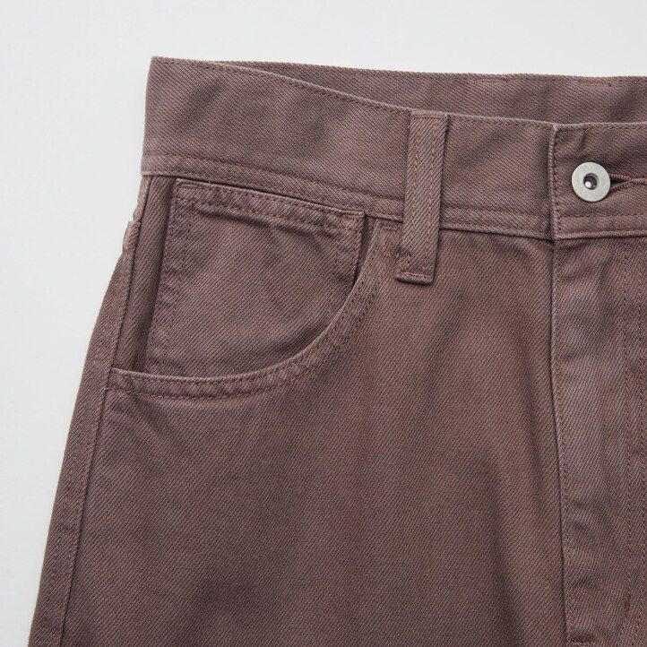 uniqlo damen-jeans mit geschwungenem schnitt in olivgrün