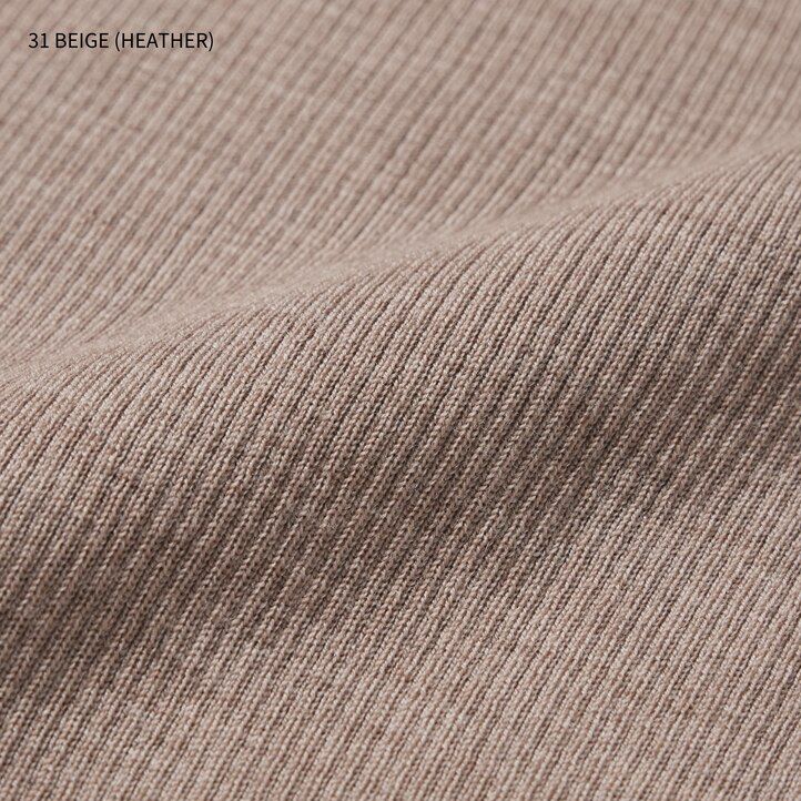 uniqlo damen-ripppullover aus 100 extrafeiner merinowolle lila