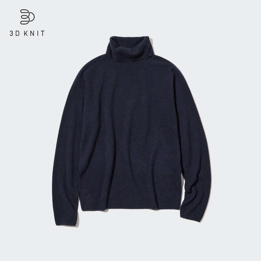 uniqlo damenpullover aus 100 mere 3d-strick nahtlos marineblau