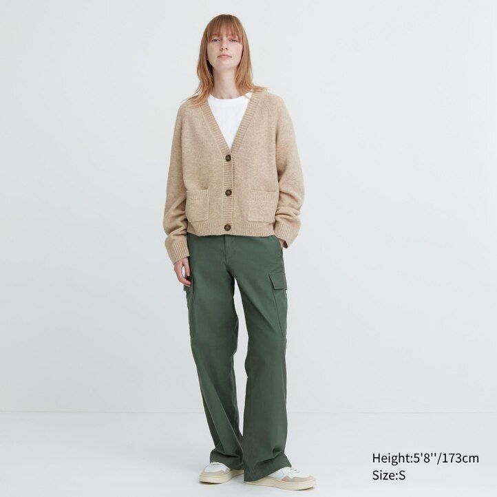 uniqlo damenpullover aus souffle-garn rot