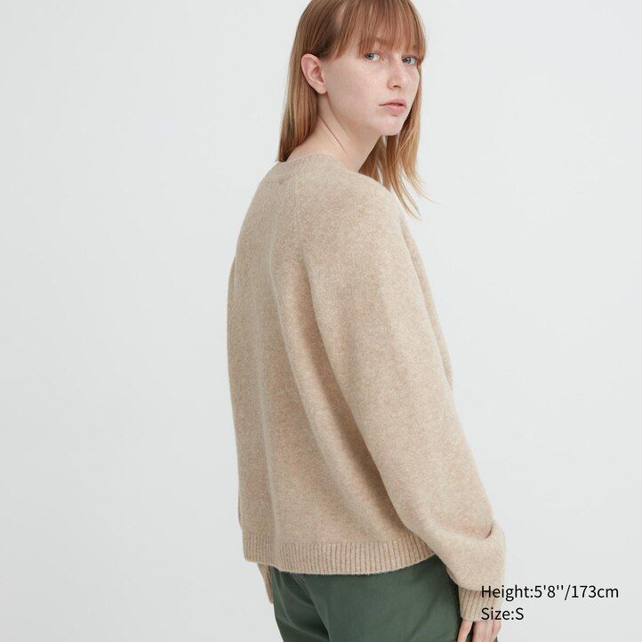 uniqlo damenpullover aus souffle-garn rot