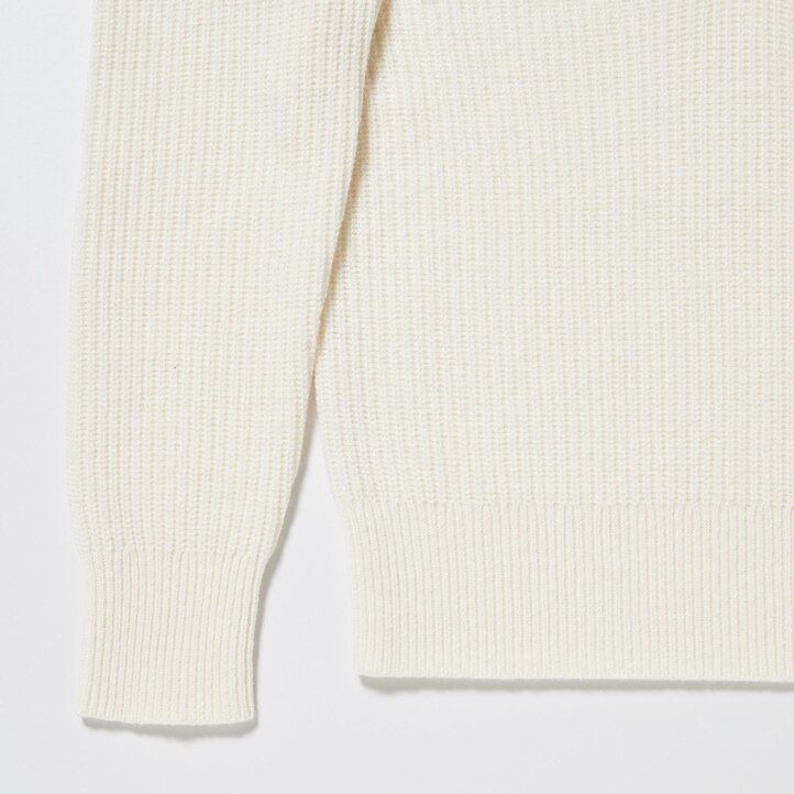 weiße uniqlo strickpullover aus lammwolle für damen