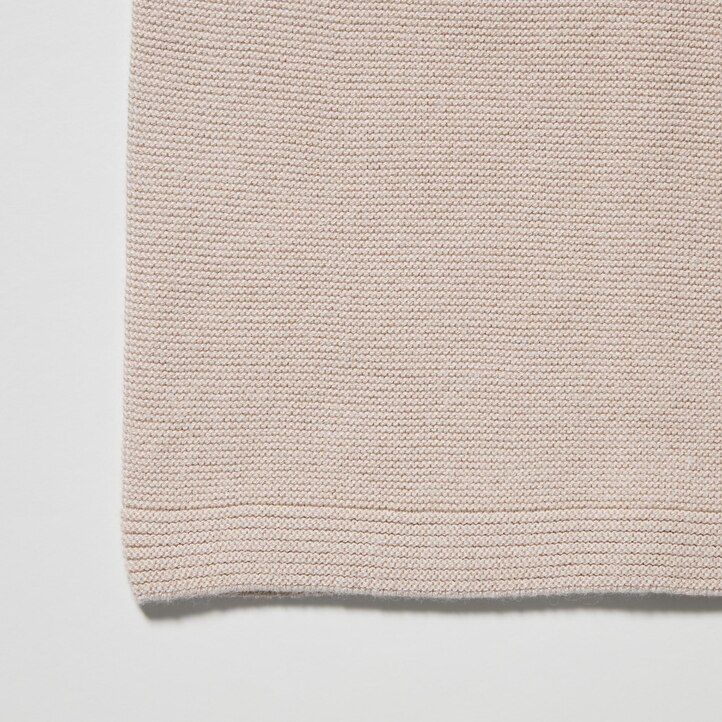 uniqlo damen-pullover mit rundhalsausschnitt nahtlos 3d-strick baumwolle weiß