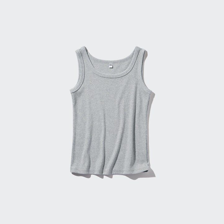 uniqlo damen-t-shirts mit weichem rippstrick weiß