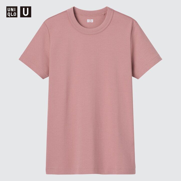uniqlo damen-t-shirt mit rundhalsausschnitt und Ärmeln weiß