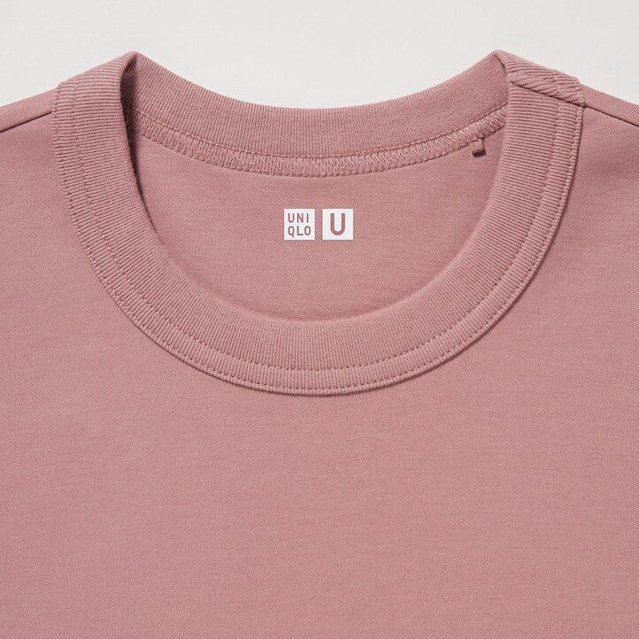 uniqlo damen-t-shirt mit rundhalsausschnitt und Ärmeln weiß