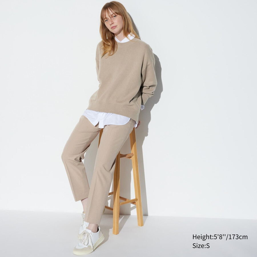 beige uniqlo smart damen-tops in knöchellänge
