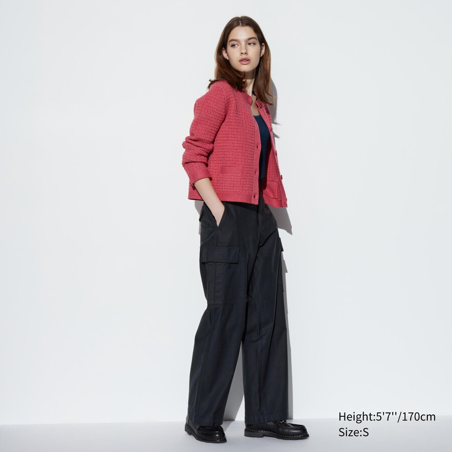 uniqlo weites gerades legrgo damen-top dunkelgrau