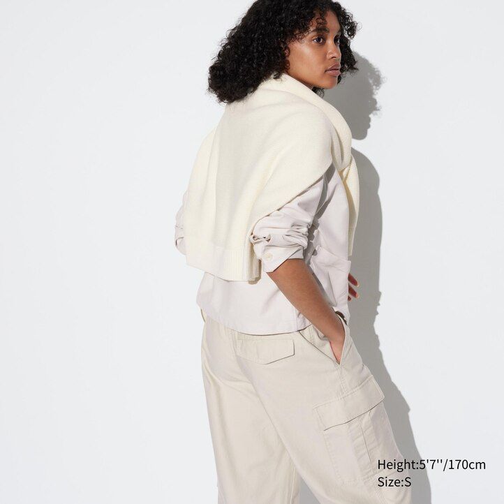 uniqlo weites gerades legrgo damen-top dunkelgrau
