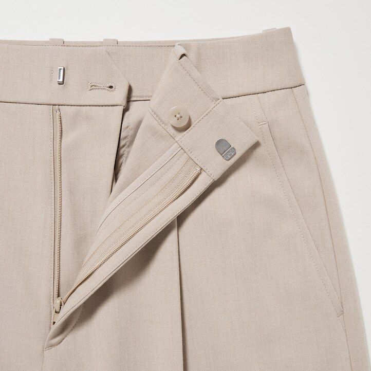 uniqlo damen-tops mit falten und weitem bein weiß