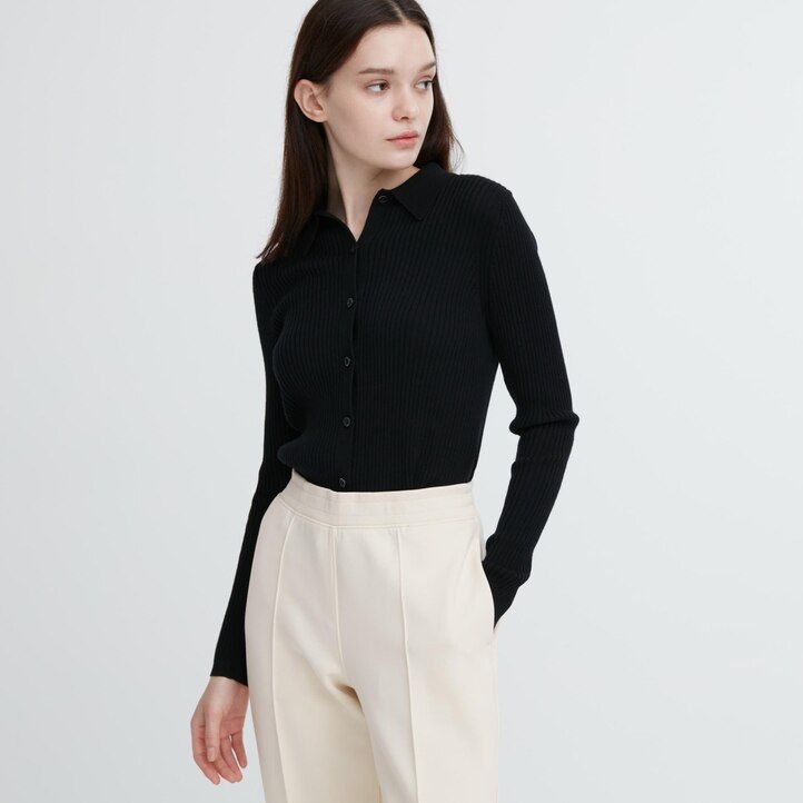 uniqlo dry straight leg damen-tops weiß